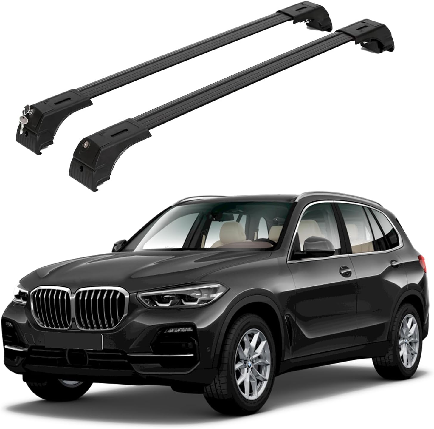 Fits BMW X5 2019-2026 with Factory Rails 2PCS Roof Rack Cross Bars 165 LBS