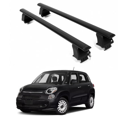 ERKUL Roof Rack Crossbars For FIAT 500L 2013-2020 Naked Roof Aluminum Black