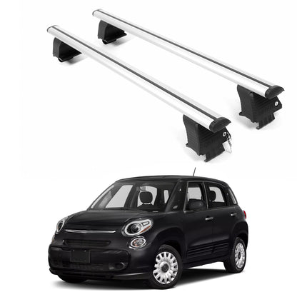 ERKUL Roof Rack Crossbars For FIAT 500L 2013-2020 Naked Roof Aluminum Silver