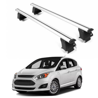 ERKUL Roof Rack Crossbars For FORD C-MAX ENERGY 2013-2017 Naked Roof Aluminum Silver