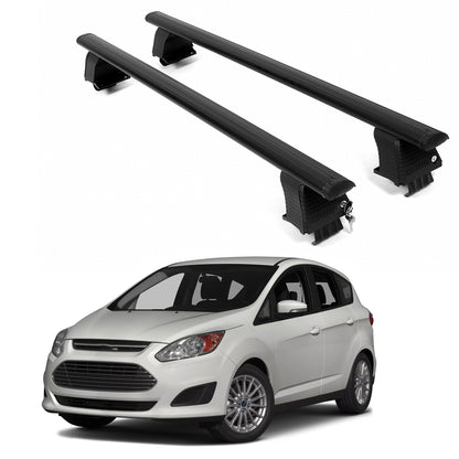 ERKUL Roof Rack Crossbars For FORD C-MAX Hybrid 2013-2018 Naked Roof Aluminum Black