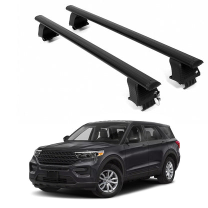 ERKUL Roof Rack Crossbars For FORD EXPLORER 2020-2026 Naked Roof Aluminum Black