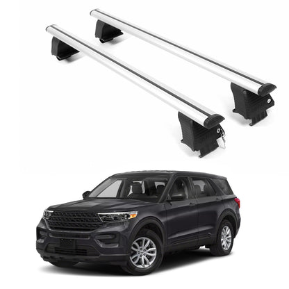 ERKUL Roof Rack Crossbars For FORD EXPLORER 2020-2026 Naked Roof Aluminum Silver