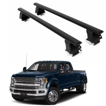 ERKUL Roof Rack Crossbars For FORD F-450 2017-2026 Naked Roof Aluminum Black