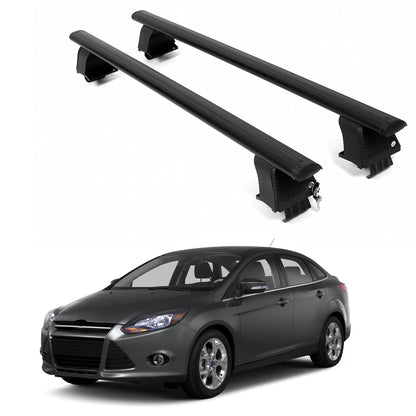 ERKUL Roof Rack Crossbars For FORD FOCUS 2012-2018 Naked Roof Aluminum Black