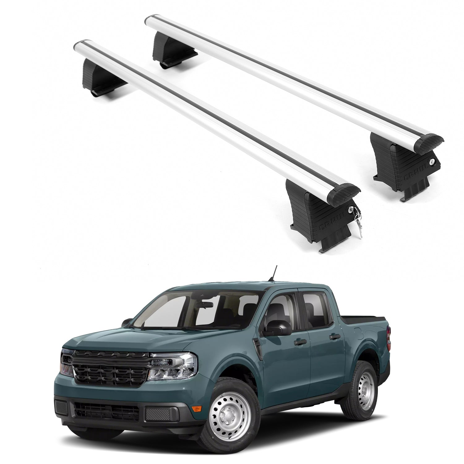 ERKUL Roof Rack Crossbars For FORD MAVERICK 2022-2026 Naked Roof Aluminum Silver