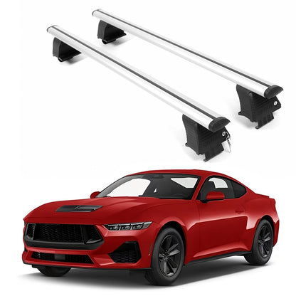 ERKUL Roof Rack Crossbars For FORD MUSTANG 2024-2026 Naked Roof Aluminum Silver
