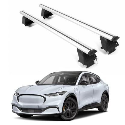 ERKUL Roof Rack Crossbars For FORD MUSTANG MACH-E 2021-2026 Naked Roof Aluminum Silver