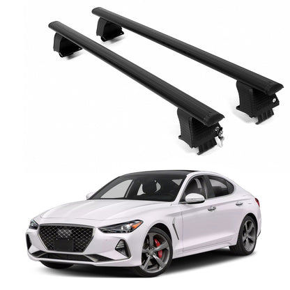 ERKUL Roof Rack Crossbars For GENESIS G70 2019-2026 Naked Roof Aluminum Black