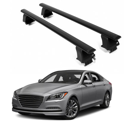 ERKUL Roof Rack Crossbars For GENESIS G80 2017-2020 Naked Roof Aluminum Black