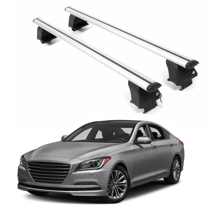 ERKUL Roof Rack Crossbars For GENESIS G80 2017-2020 Naked Roof Aluminum Silver