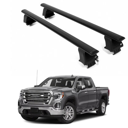 ERKUL Roof Rack Crossbars For GMC SIERRA 1500 2019-2026 Naked Roof Aluminum Black