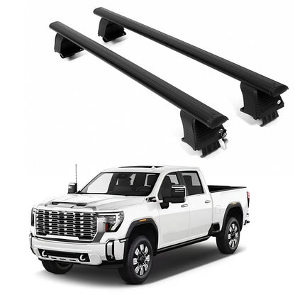 ERKUL Roof Rack Crossbars For GMC SIERRA 2500 HD 2020-2026 Naked Roof Aluminum Black