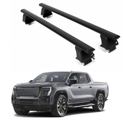 ERKUL Roof Rack Crossbars For GMC SIERRA EV DENALI 2024-2026 Naked Roof Aluminum Black