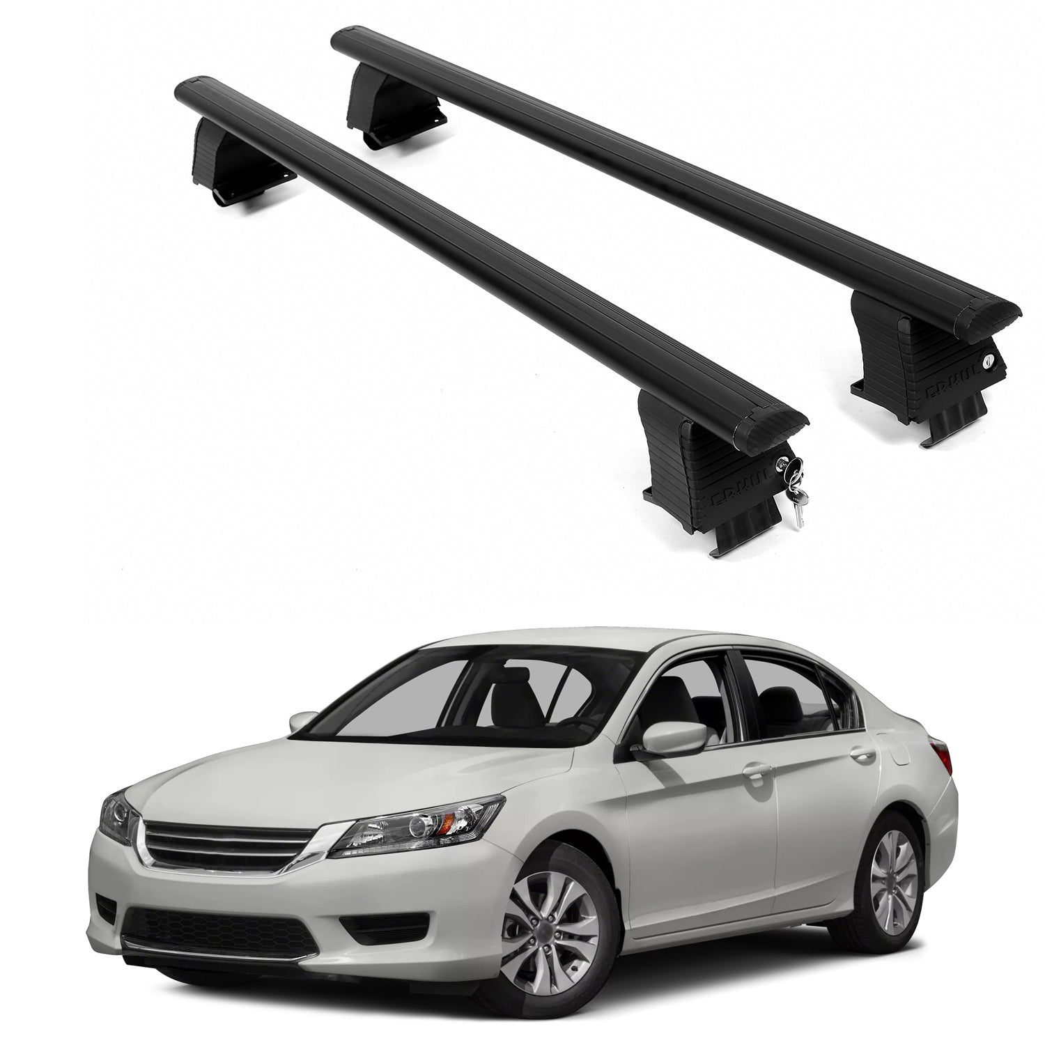 ERKUL Roof Rack Crossbars For HONDA ACCORD 2013-2017 Naked Roof Aluminum Black
