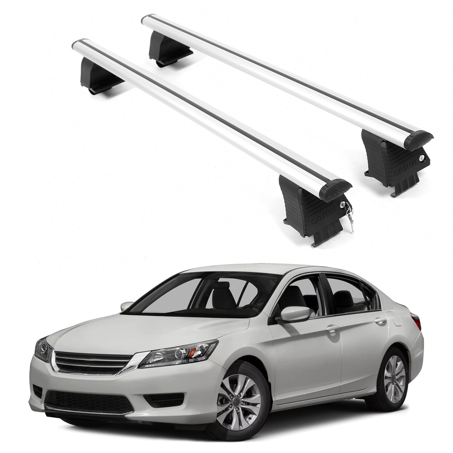 ERKUL Roof Rack Crossbars For HONDA ACCORD 2013-2017 Naked Roof Aluminum Silver