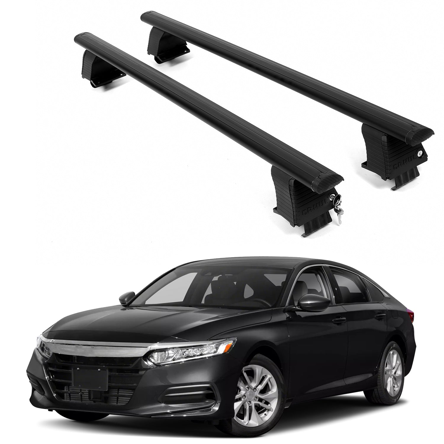 ERKUL Roof Rack Crossbars For HONDA ACCORD 2018-2022 Naked Roof Aluminum Black