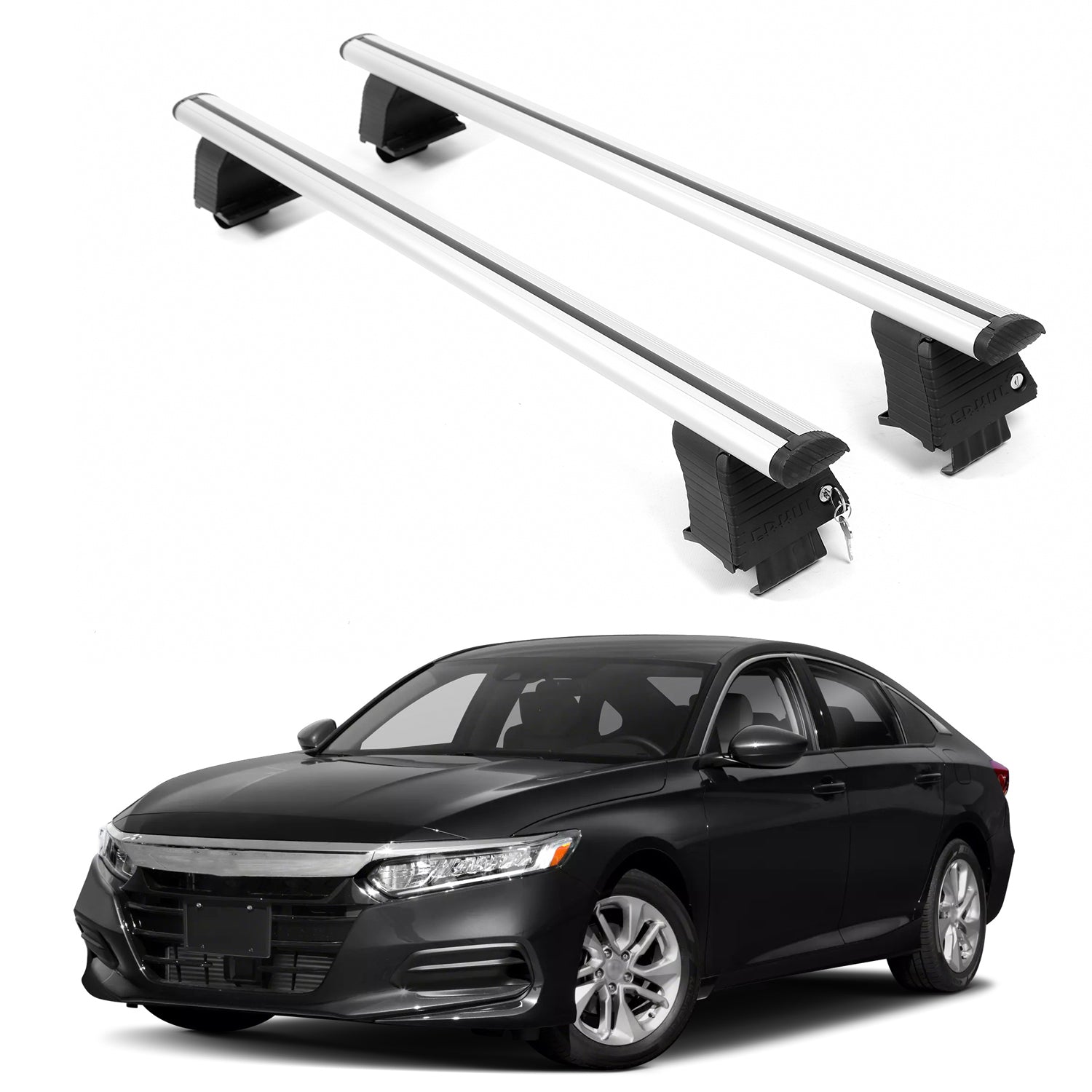 ERKUL Roof Rack Crossbars For HONDA ACCORD 2018-2022 Naked Roof Aluminum Silver