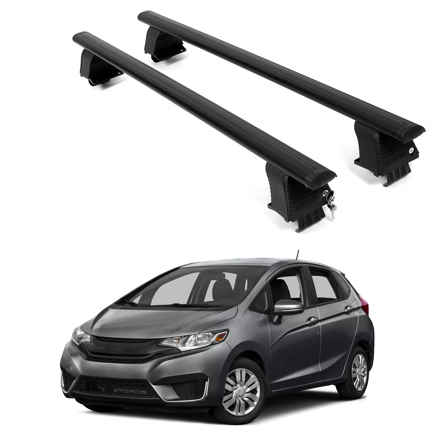 ERKUL Roof Rack Crossbars For HONDA FIT 2015-2020 Naked Roof Aluminum Black