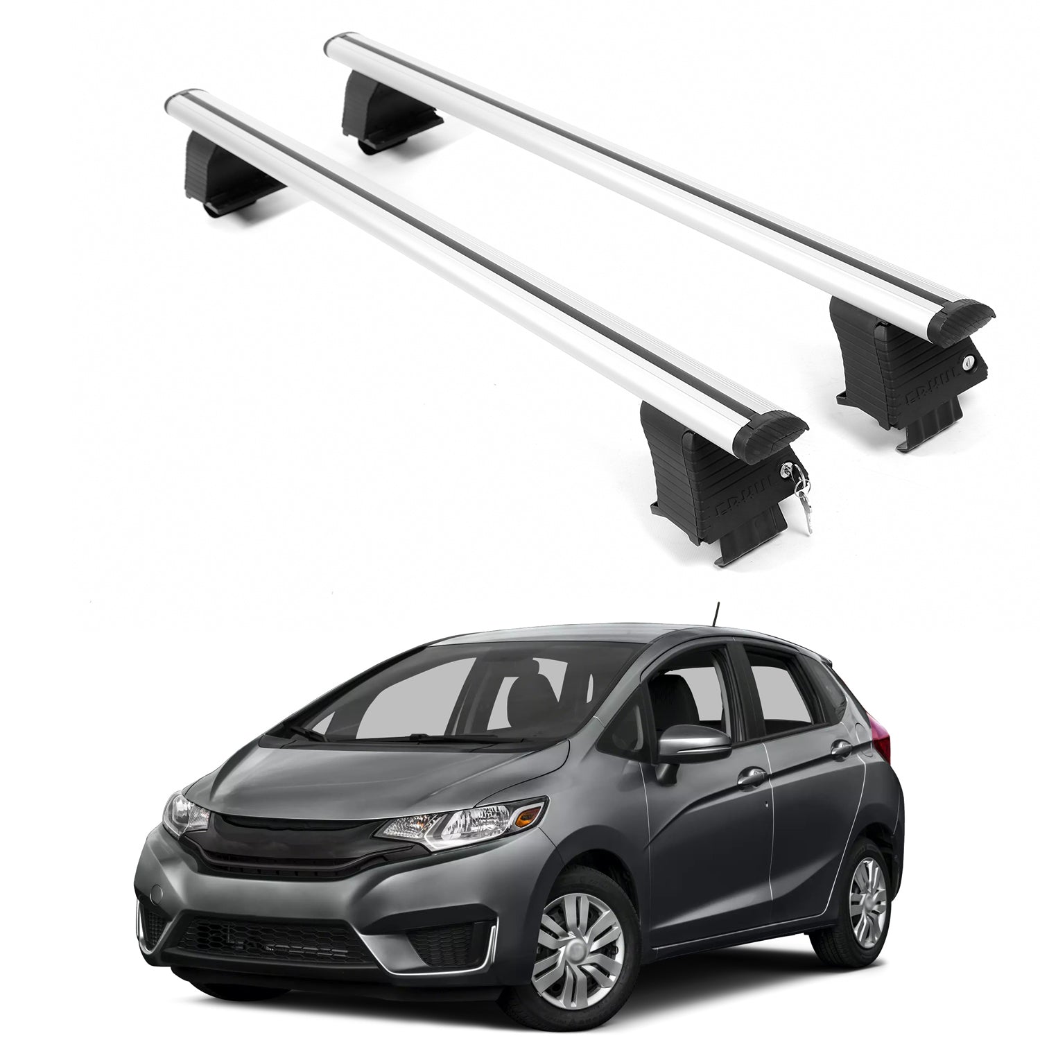 ERKUL Roof Rack Crossbars For HONDA FIT 2015-2020 Naked Roof Aluminum Silver