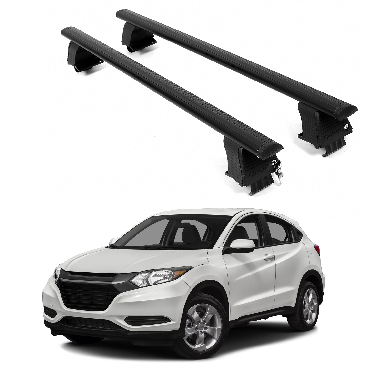 ERKUL Roof Rack Crossbars For HONDA HR-V 2016-2022 Naked Roof Aluminum Black