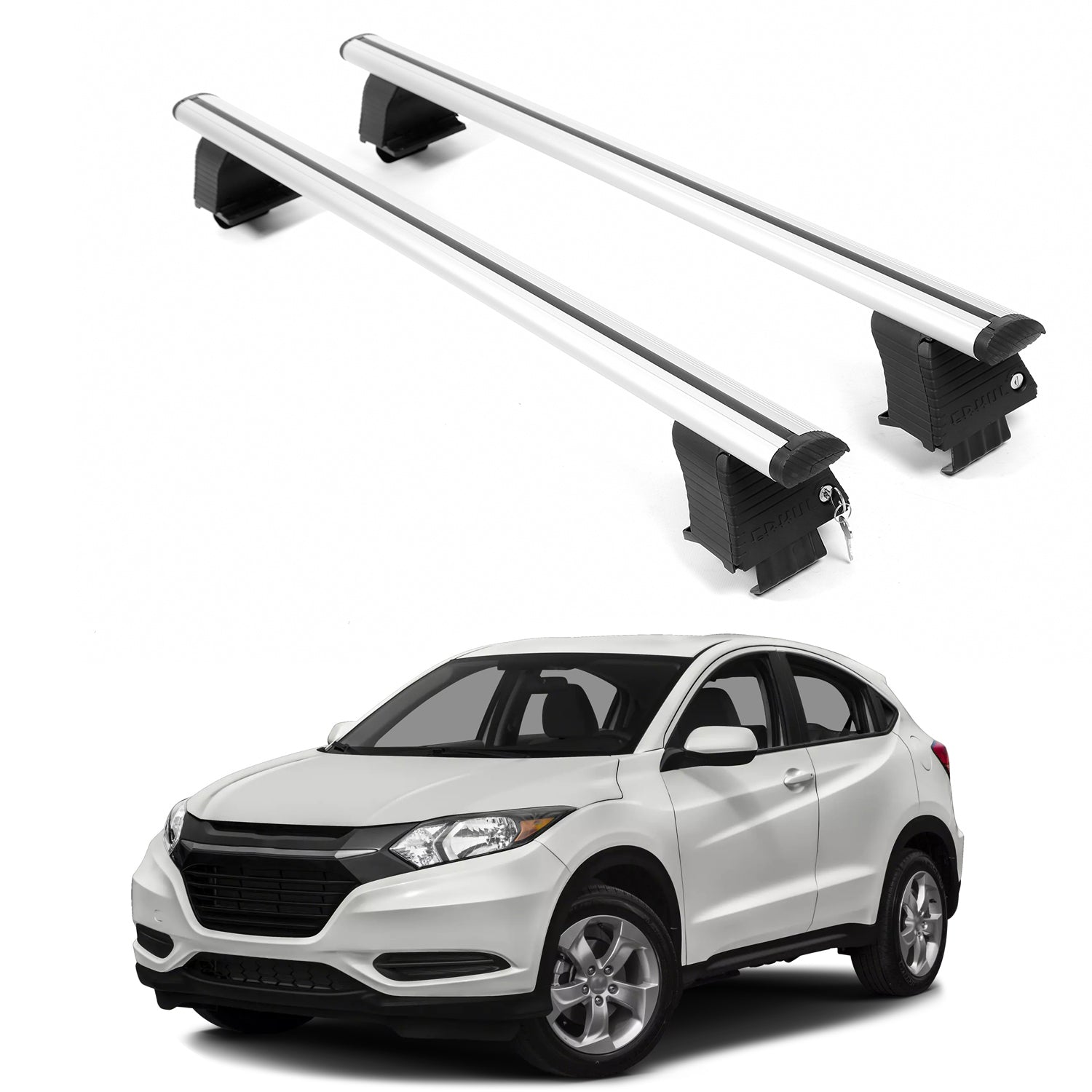 ERKUL Roof Rack Crossbars For HONDA HR-V 2016-2022 Naked Roof Aluminum Silver