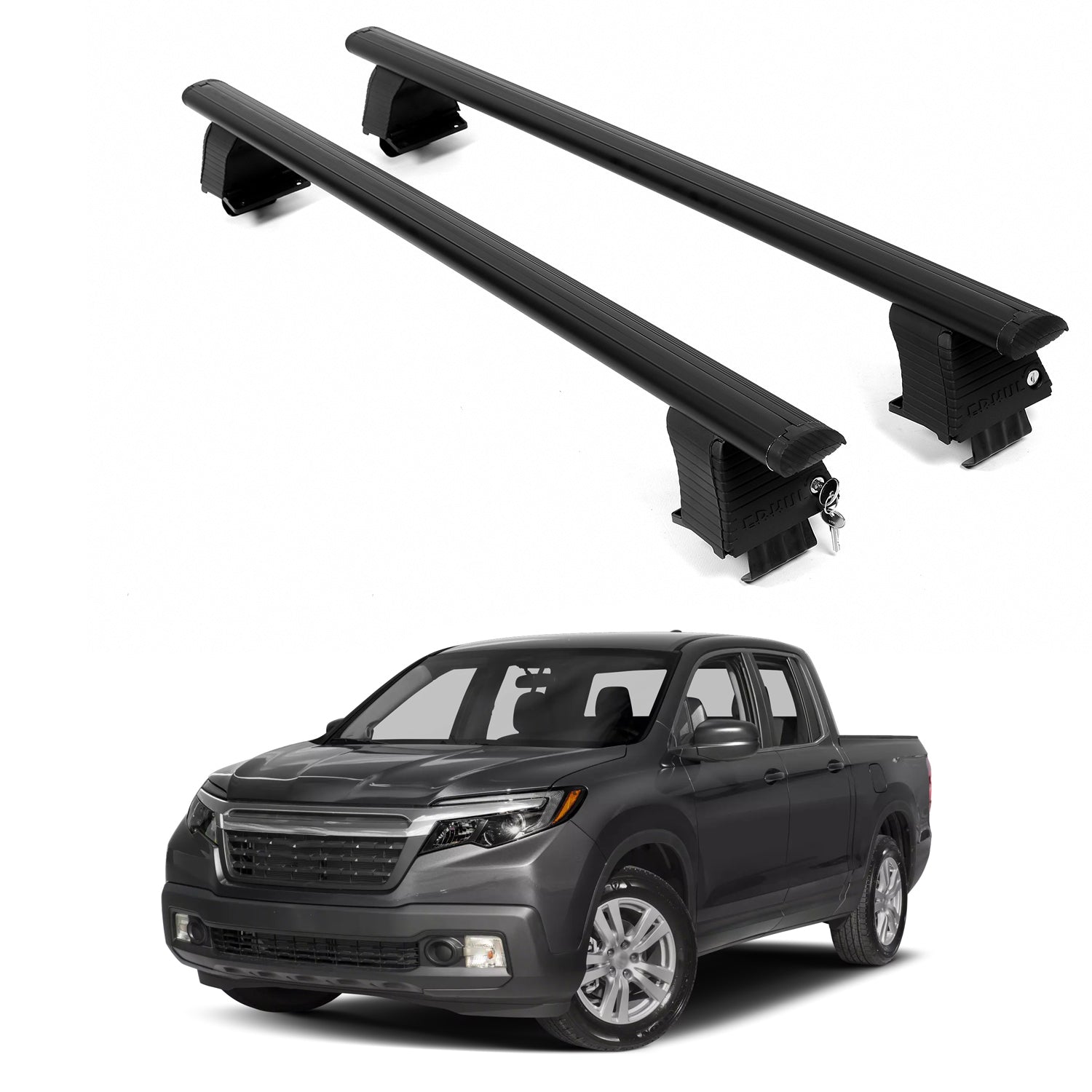 ERKUL Roof Rack Crossbars For HONDA RIDGELINE 2017-2026 Naked Roof Aluminum Black
