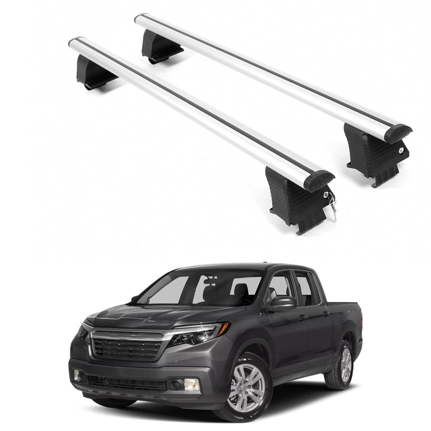 ERKUL Roof Rack Crossbars For HONDA RIDGELINE 2017-2026 Naked Roof Aluminum Silver