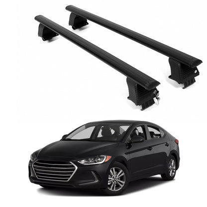 ERKUL Roof Rack Crossbars For HYUNDAI ELANTRA 2017-2020 Naked Roof Aluminum Black