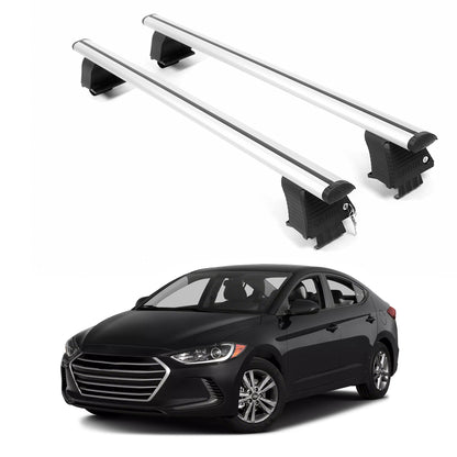 ERKUL Roof Rack Crossbars For HYUNDAI ELANTRA 2017-2020 Naked Roof Aluminum Silver