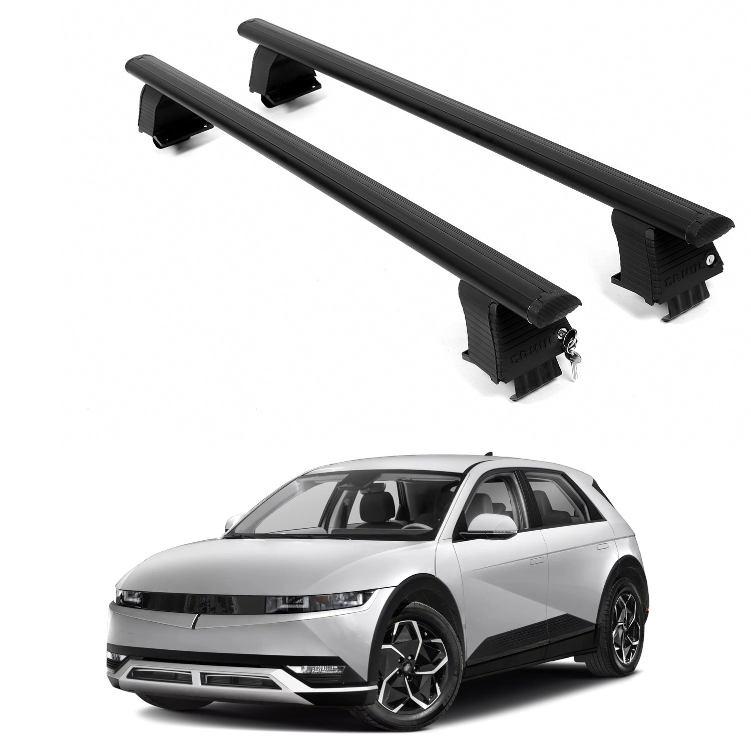 ERKUL Roof Rack Crossbars For HYUNDAI IONIQ 5 2022-2026 Naked Roof Aluminum Black