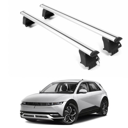 ERKUL Roof Rack Crossbars For HYUNDAI IONIQ 5 2022-2026 Naked Roof Aluminum Silver
