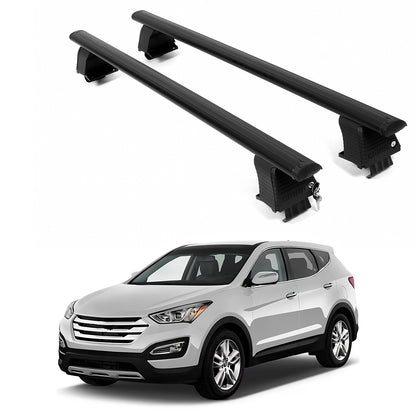 ERKUL Roof Rack Crossbars For HYUNDAI SANTA FE 2013-2018 Naked Roof Aluminum Black