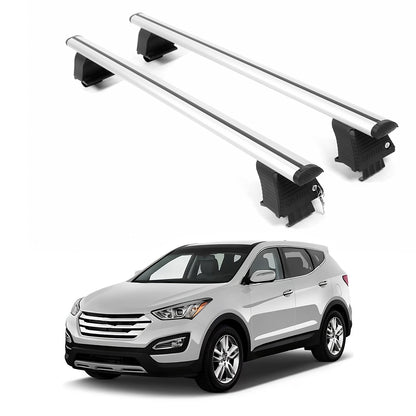 ERKUL Roof Rack Crossbars For HYUNDAI SANTA FE 2013-2018 Naked Roof Aluminum Silver