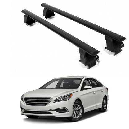 ERKUL Roof Rack Crossbars For HYUNDAI SONATA 2015-2019 Naked Roof Aluminum Black