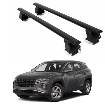 ERKUL Roof Rack Crossbars For HYUNDAI TUCSON 2022-2026 Naked Roof Aluminum Black