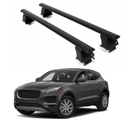 ERKUL Roof Rack Crossbars For JAGUAR E-PACE 2018-2024 Naked Roof Aluminum Black