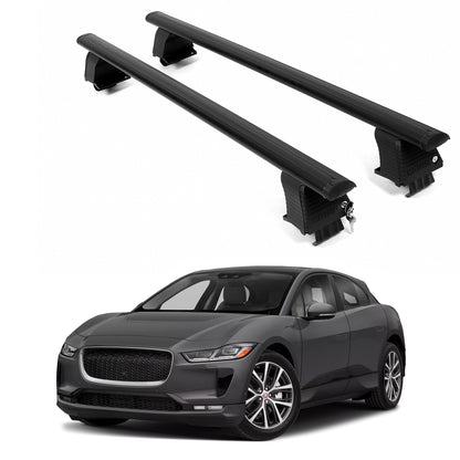 ERKUL Roof Rack Crossbars For JAGUAR I-PACE 2019-2024 Naked Roof Aluminum Black