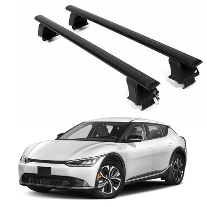ERKUL Roof Rack Crossbars For KIA EV6 2022-2026 Naked Roof Aluminum Black