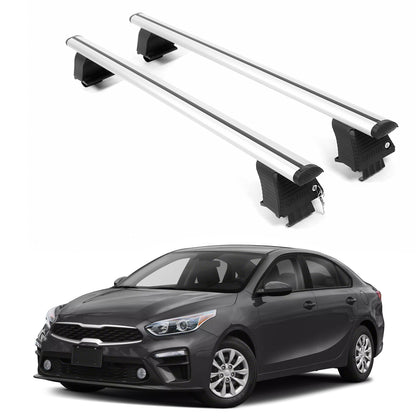 ERKUL Roof Rack Crossbars For KIA FORTE 2019-2024 Naked Roof Aluminum Silver