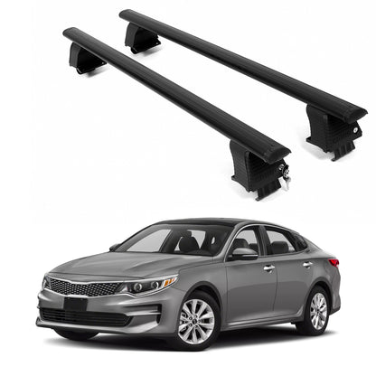 ERKUL Roof Rack Crossbars For KIA OPTIMA 2016-2020 Naked Roof Aluminum Black