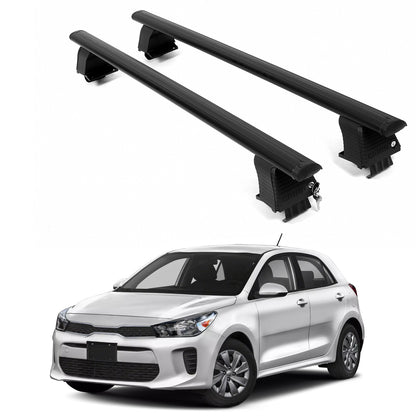 ERKUL Roof Rack Crossbars For KIA RIO 2018-2023 Naked Roof Aluminum Black