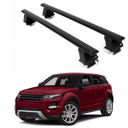 ERKUL Roof Rack Crossbars For LAND ROVER RANGE ROVER EVOQUE 2011-2018 Naked Roof Aluminum Black