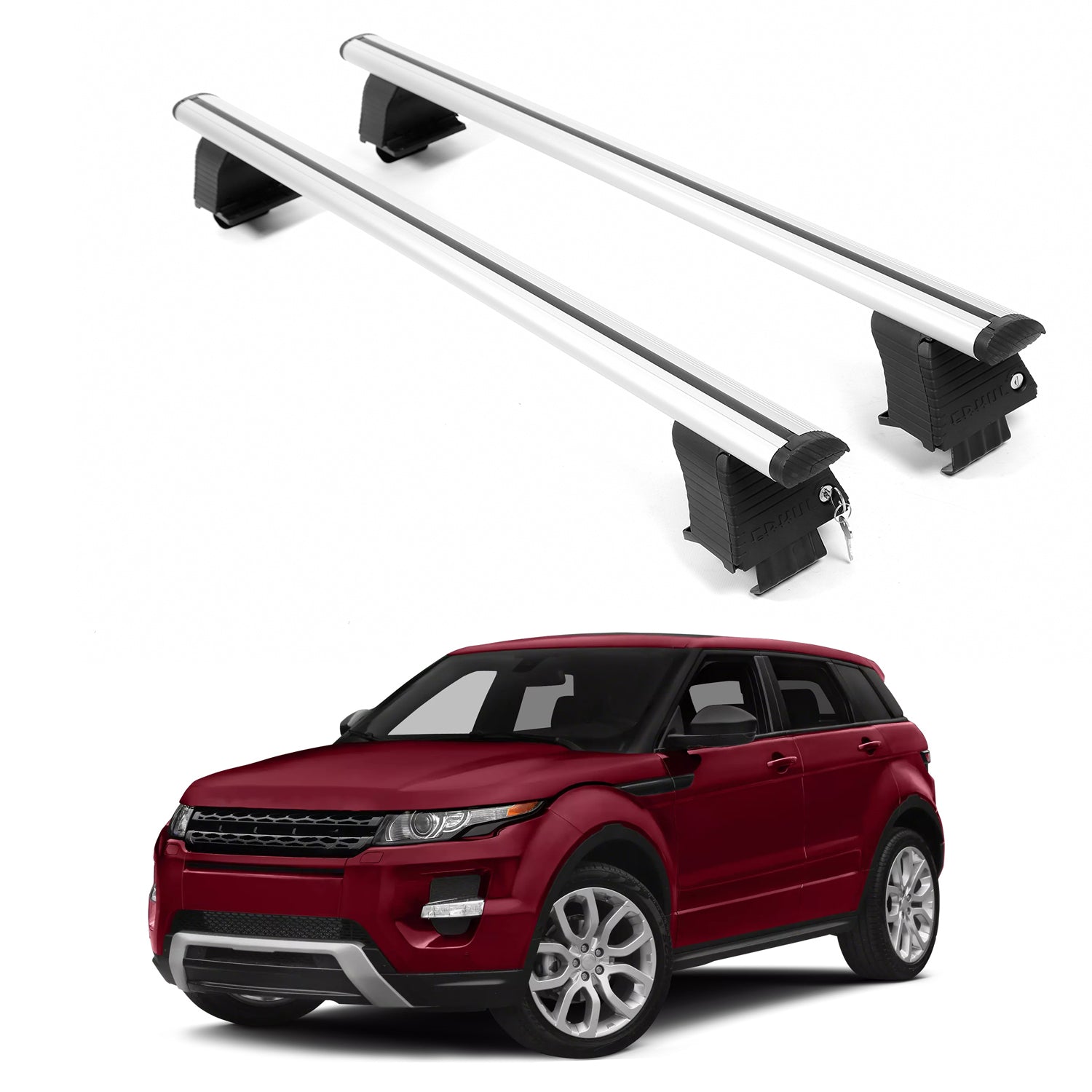 ERKUL Roof Rack Crossbars For LAND ROVER RANGE ROVER EVOQUE 2011-2018 Naked Roof Aluminum Silver
