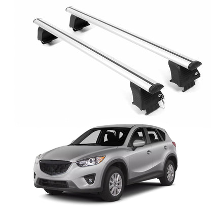 ERKUL Roof Rack Crossbars For MAZDA CX-5 2012-2016 Naked Roof Aluminum Silver