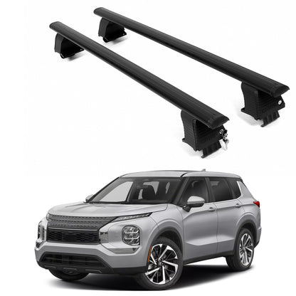 ERKUL Roof Rack Crossbars For MITSUBISHI OUTLANDER 2022-2026 Naked Roof Aluminum Black