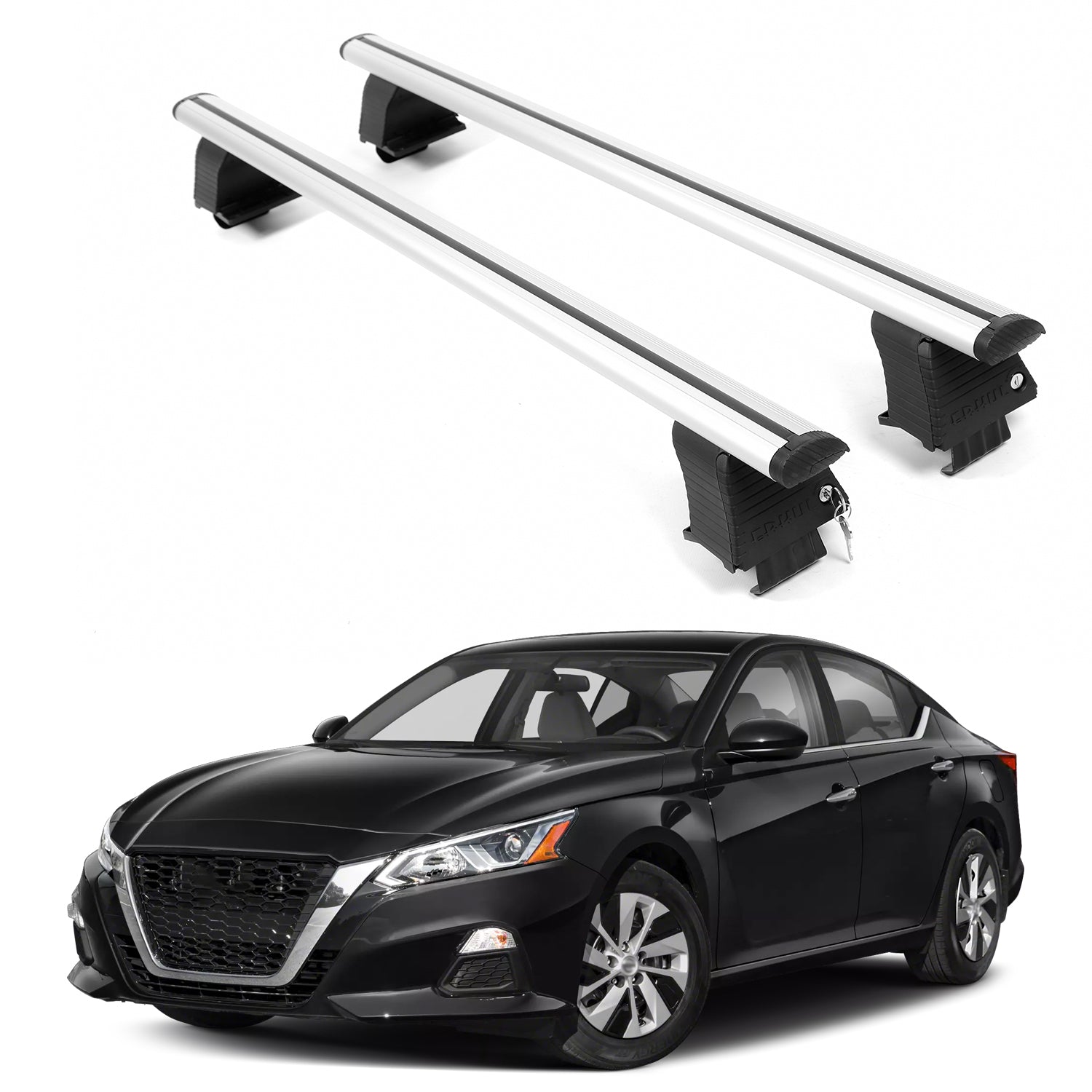 ERKUL Roof Rack Crossbars For NISSAN ALTIMA 2019-2025 Naked Roof Aluminum Silver