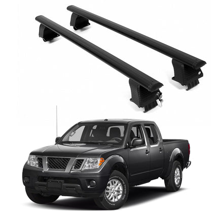 ERKUL Roof Rack Crossbars For NISSAN FRONTIER 2005-2021 Naked Roof Aluminum Black