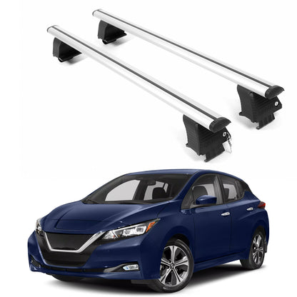 ERKUL Roof Rack Crossbars For NISSAN LEAF 2018-2026 Naked Roof Aluminum Silver