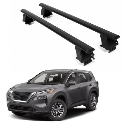 ERKUL Roof Rack Crossbars For NISSAN ROGUE 2021-2026 Naked Roof Aluminum Black